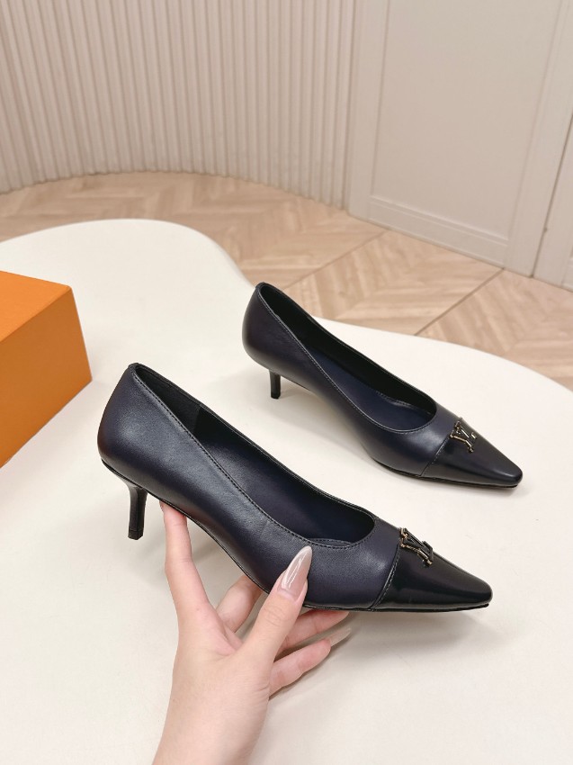 ルイヴィトン n級 パンプス ポインテッドトゥ レザー切替 スリムヒール設計 上質感_4
