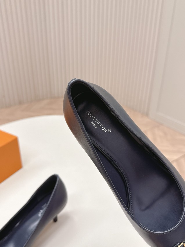 ルイヴィトン n級 パンプス ポインテッドトゥ レザー切替 スリムヒール設計 上質感_6