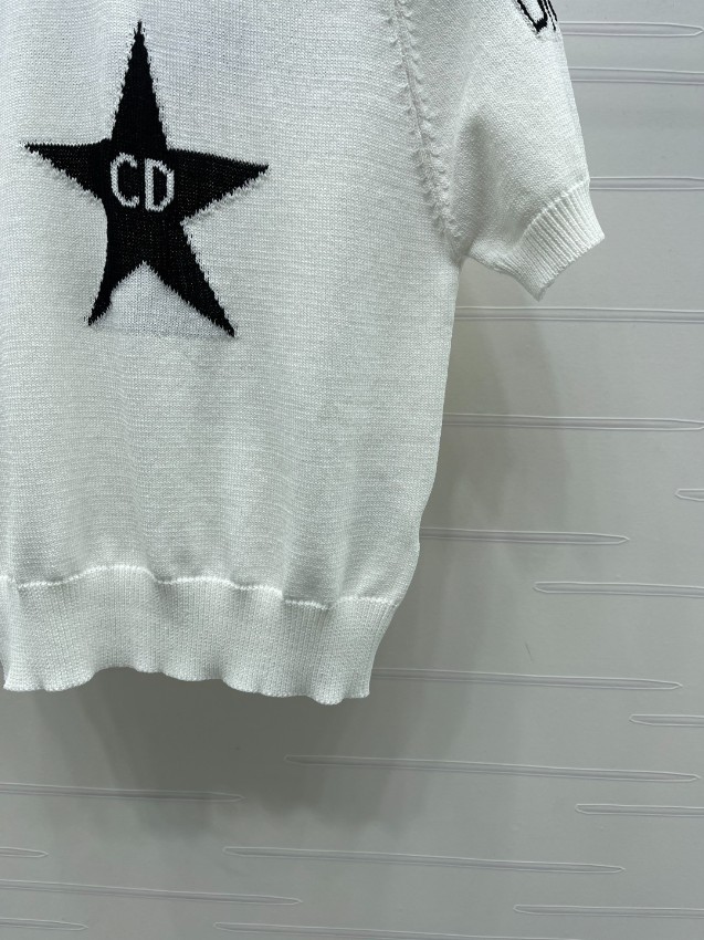 ディオール スーパーコピー ニットTシャツ 半袖スターデザイン 通気 肌触り良好 丁寧な縫製_7