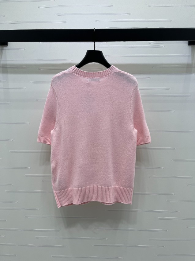 ディオール ブランド コピー ニットトップス 半袖スターモチーフ 通気 肌触り良好 上質感_2