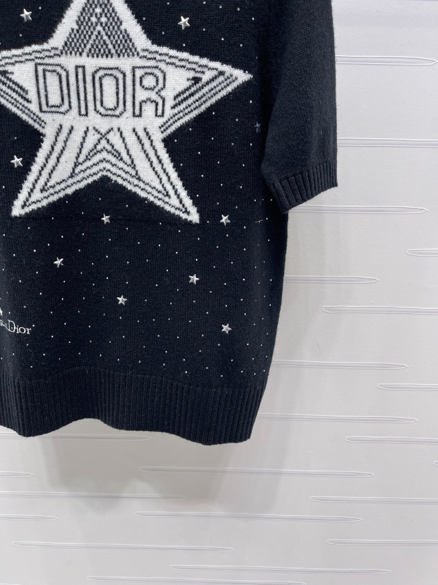 ディオール n級 ニットトップス 半袖スターデザイン 通気 肌触り良好 高再現度_6