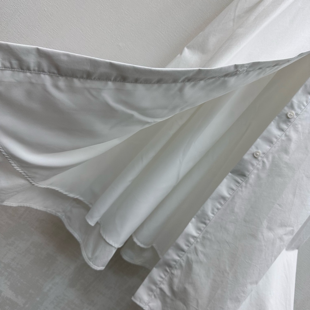 ディオール ブランド コピー シャツワンピース 半袖フリルデザイン ウエストベルト付き 精密ディテール_5