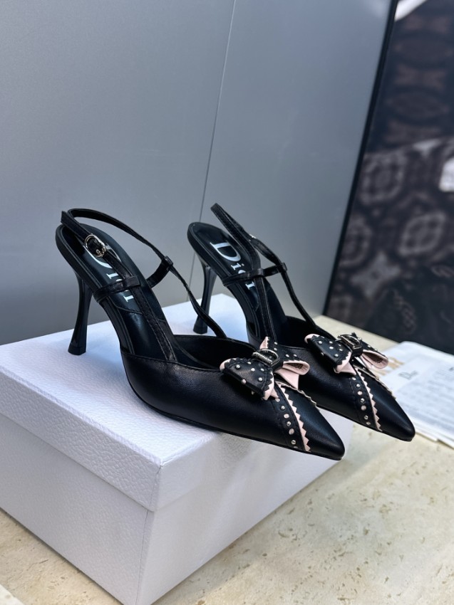 ディオール ブランド コピー リボンポインテッドパンプス スリングバック仕様 精密ディテール_3