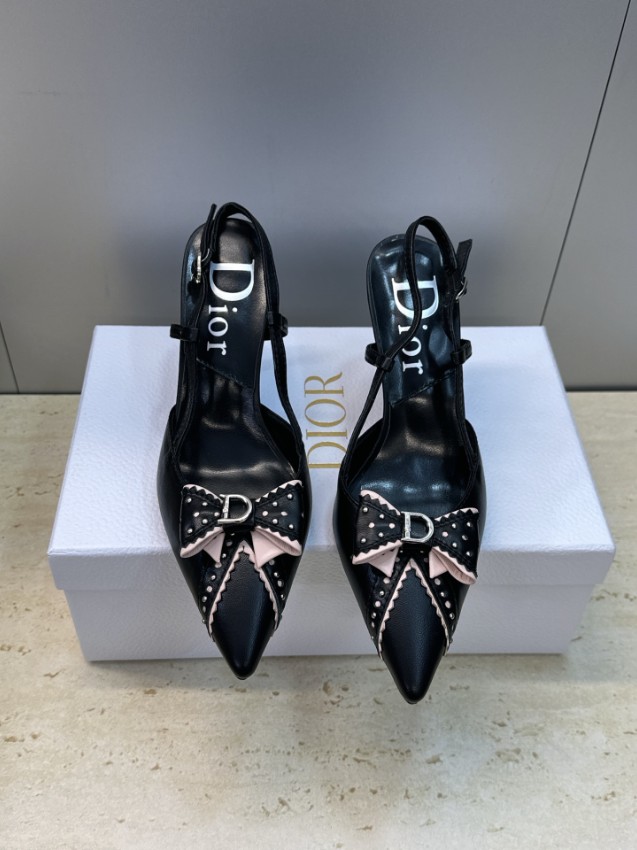 ディオール ブランド コピー リボンポインテッドパンプス スリングバック仕様 精密ディテール_2