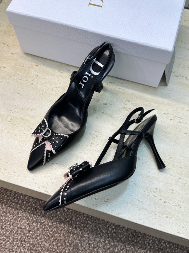 ディオール ブランド コピー リボンポインテッドパンプス スリングバック仕様 精密ディテール_5