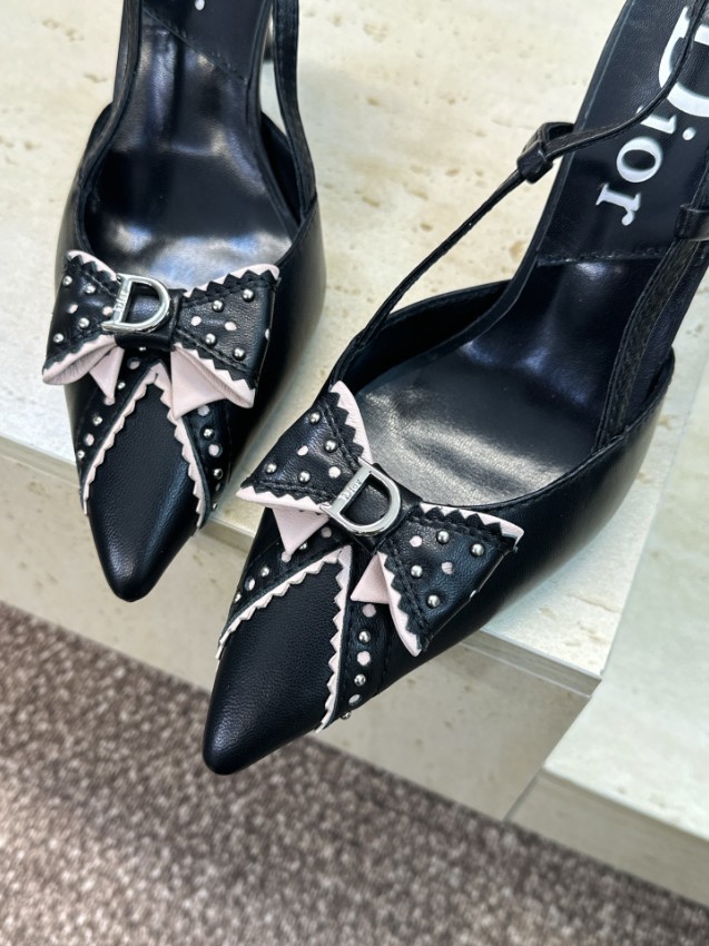 ディオール ブランド コピー リボンポインテッドパンプス スリングバック仕様 精密ディテール_9