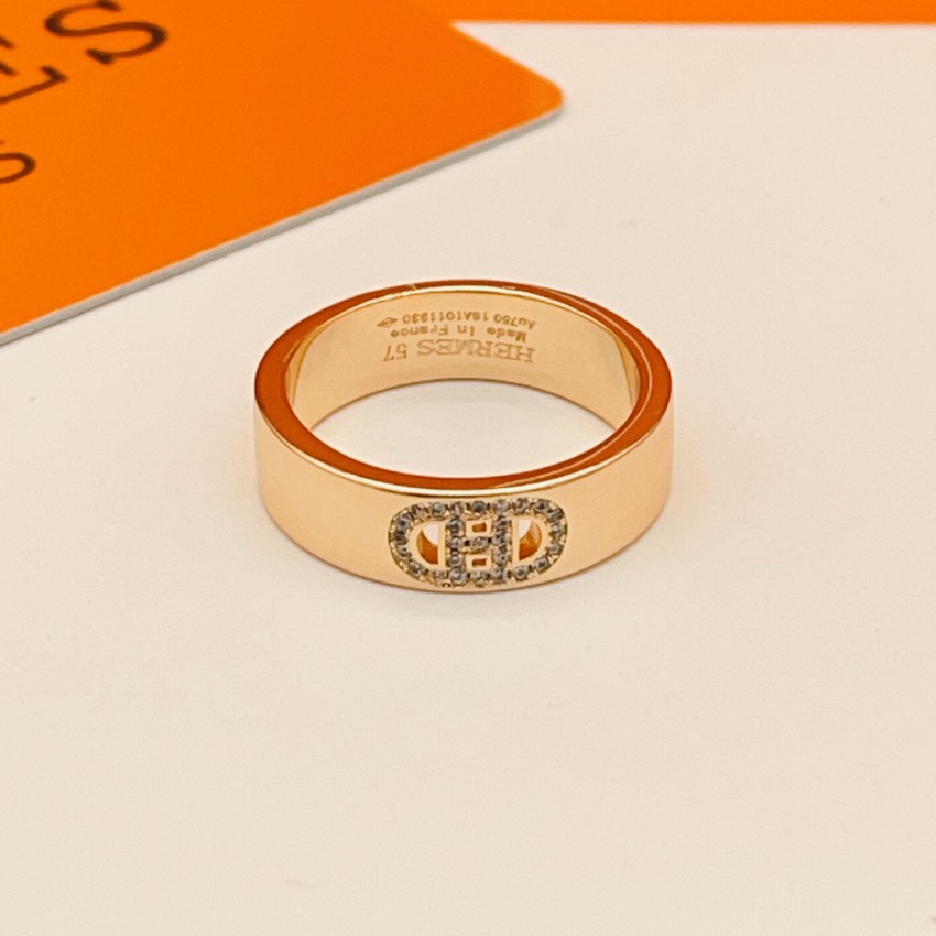 エルメス 格安 Hロゴリング ラインストーン装飾 コンビカラー仕様 口コミ多数_1