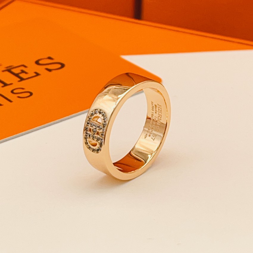 エルメス 格安 Hロゴリング ラインストーン装飾 コンビカラー仕様 口コミ多数_3