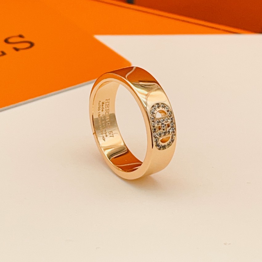 エルメス 格安 Hロゴリング ラインストーン装飾 コンビカラー仕様 口コミ多数_2