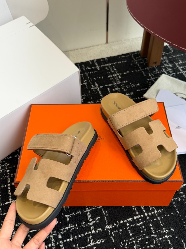 エルメス ブランド コピー サンダル Hカットデザイン スエード調ストラップ 上質感モデル 新作_4