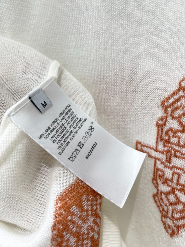 エルメス 本物級コピー Tシャツ 総柄刺繍デザイン 半袖トップス 通気 夏服_7