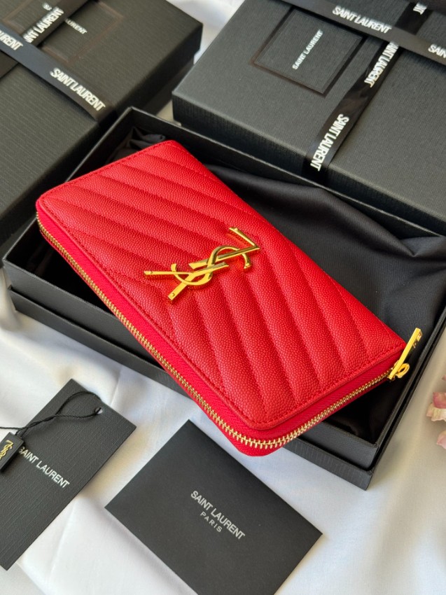 サンローラン スーパーコピー ラウンドファスナー長財布 キルティングレザー ゴールドロゴ 定番_3