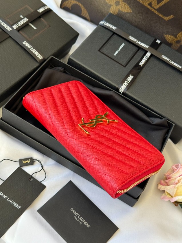 サンローラン スーパーコピー ラウンドファスナー長財布 キルティングレザー ゴールドロゴ 定番_6