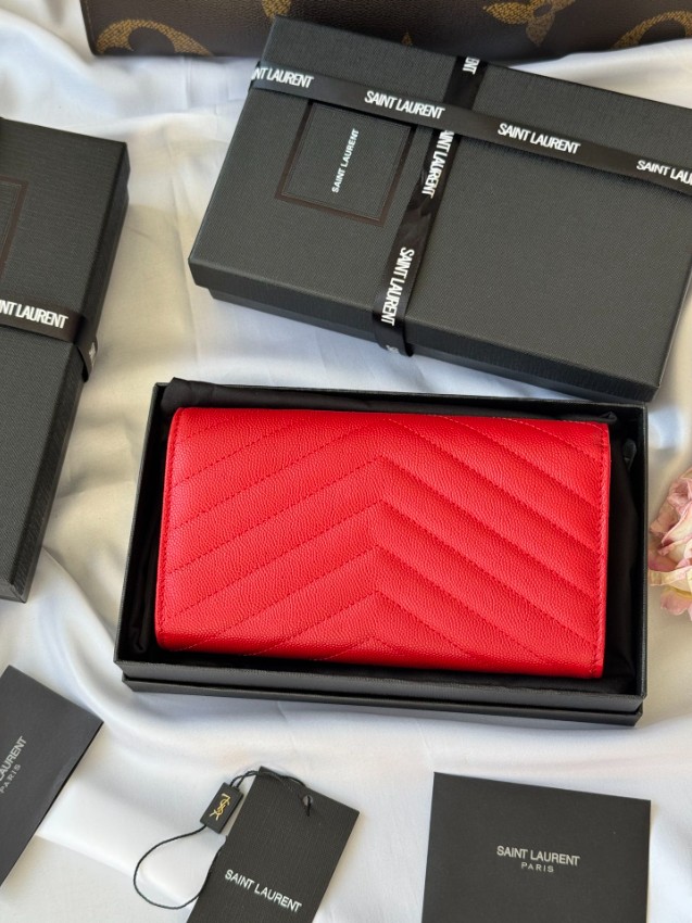 サンローラン n級 フラップ長財布 キルティングレザー ゴールドロゴ 高品質_2