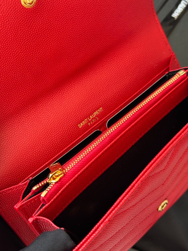 サンローラン n級 フラップ長財布 キルティングレザー ゴールドロゴ 高品質_7