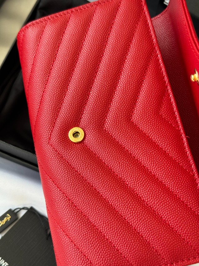 サンローラン n級 フラップ長財布 キルティングレザー ゴールドロゴ 高品質_9