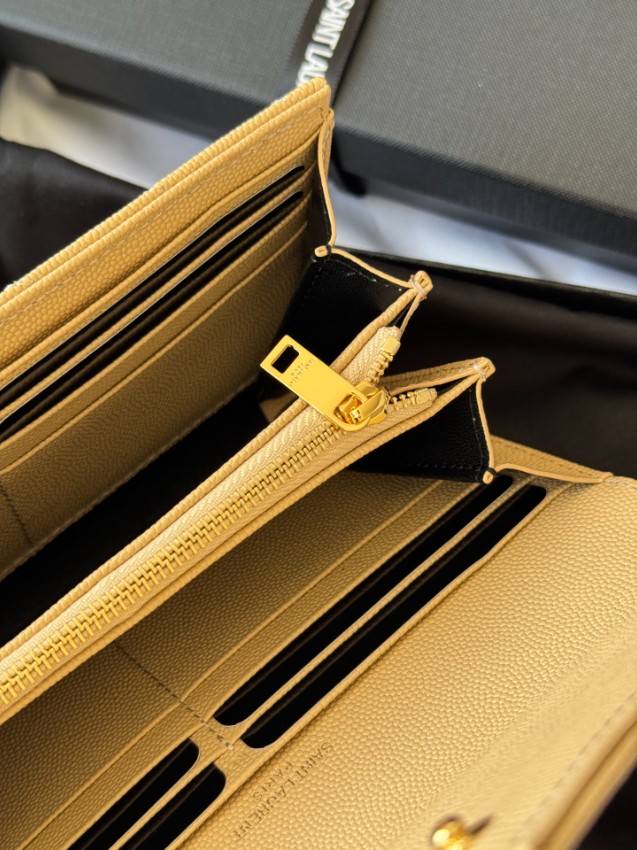 サンローラン ハイブランド フラップ長財布 キルティングレザー ゴールドロゴ 高再現度_9