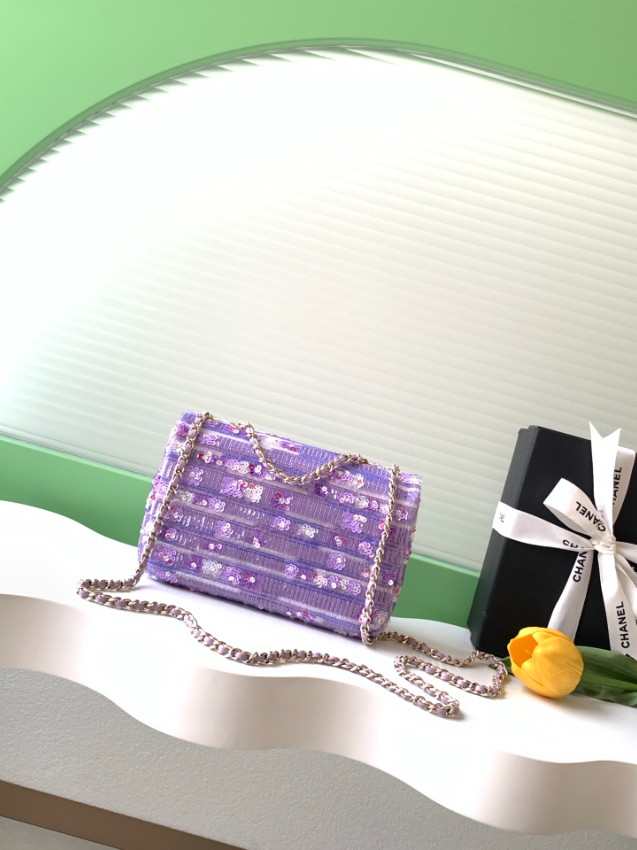 シャネル ハイブランド チェーンショルダーバッグ スパンコールツイードデザイン 高級感仕上げ 高評価_2