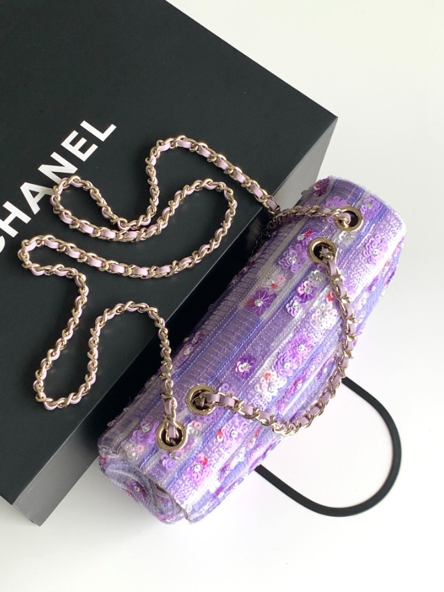 シャネル ハイブランド チェーンショルダーバッグ スパンコールツイードデザイン 高級感仕上げ 高評価_3
