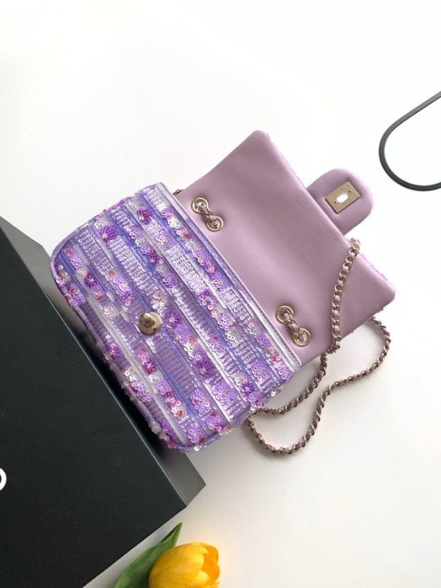 シャネル ハイブランド チェーンショルダーバッグ スパンコールツイードデザイン 高級感仕上げ 高評価_5