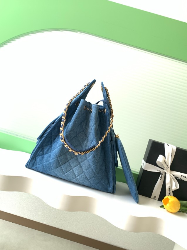 シャネル ブランド コピー デニムトートバッグ キルティングチェーンデザイン 丁寧な縫製 新作_2