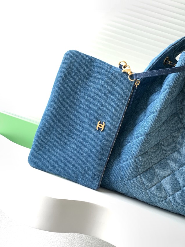 シャネル ブランド コピー デニムトートバッグ キルティングチェーンデザイン 丁寧な縫製 新作_4