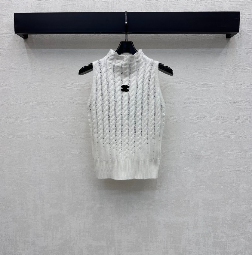 シャネル スーパーコピー ニットトップス ノースリーブ編み込みデザイン 快適な着心地 定番_1