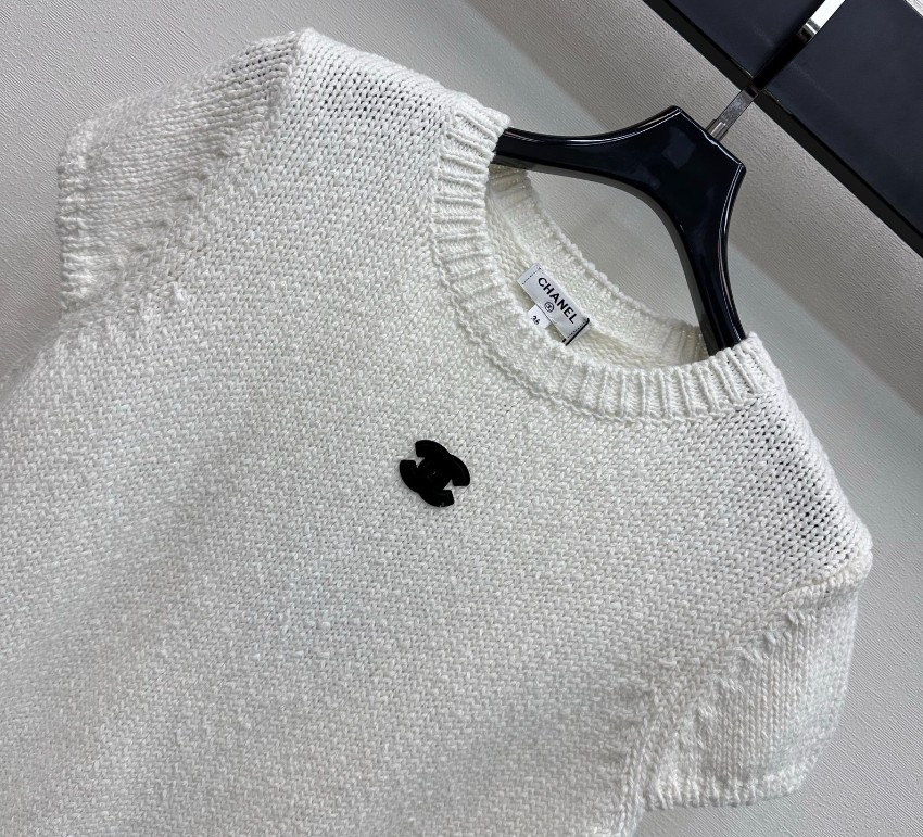 シャネル ブランド コピー ニットトップス 半袖シンプルデザイン 肌触り良好 新作_6