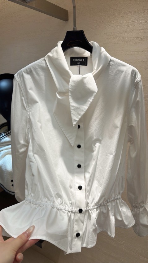 シャネル スーパーコピー フリルブラウス リボンネックデザイン 長袖シャツ 高品質_2