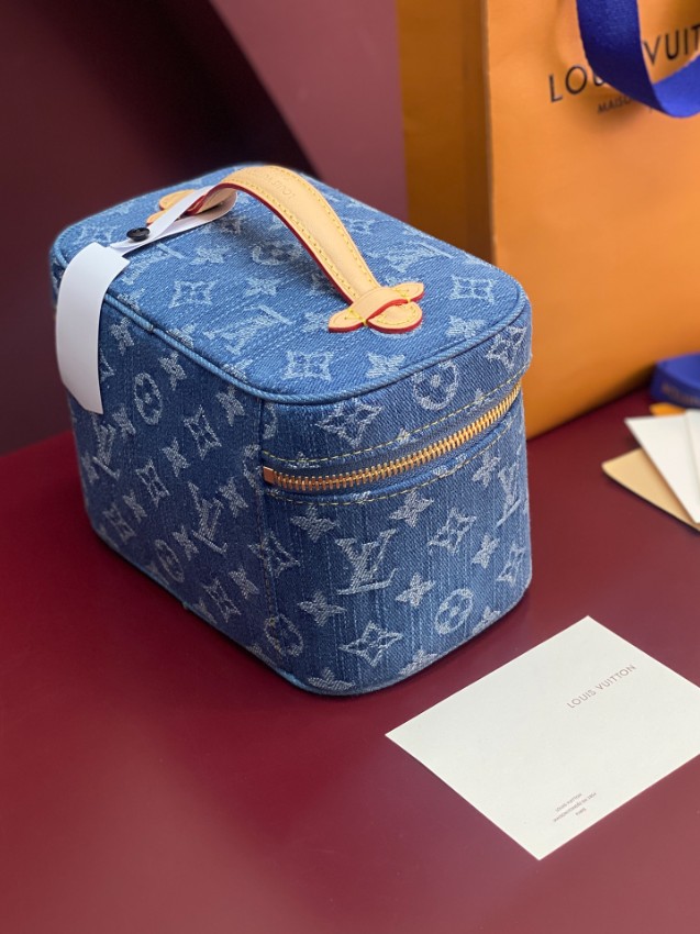 ルイヴィトン スーパーコピー モノグラムデニム バニティバッグ ハンドル付き収納ケース 高級感仕上げ_3