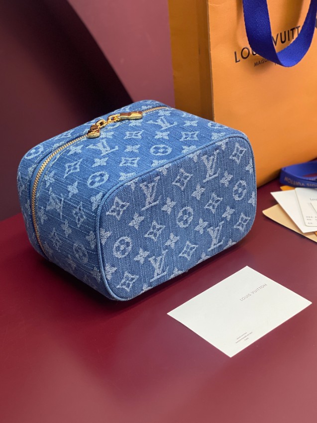 ルイヴィトン スーパーコピー モノグラムデニム バニティバッグ ハンドル付き収納ケース 高級感仕上げ_4