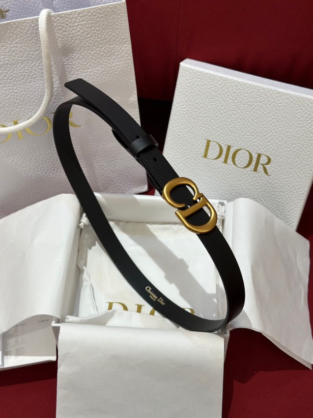 ディオール ブランド コピー CDロゴレザーベルト ゴールドバックル仕様 精密ディテール_5