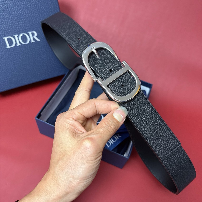 ディオール ハイブランド CDロゴバックルレザーベルト シボ革仕様 高再現度_4