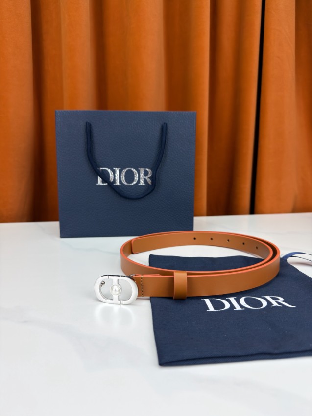 ディオール ハイブランド CDロゴスリムレザーベルト オレンジカラー仕様 発送保証_5