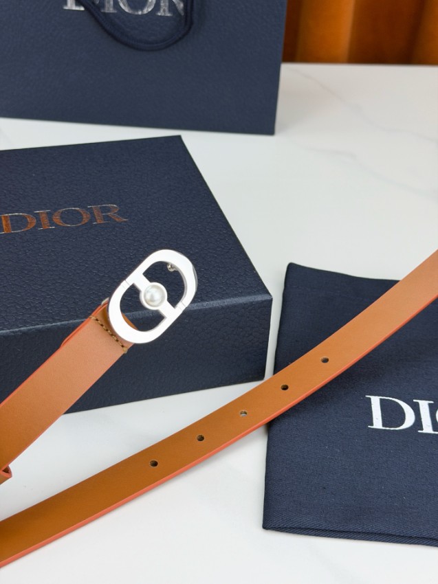 ディオール ハイブランド CDロゴスリムレザーベルト オレンジカラー仕様 発送保証_4