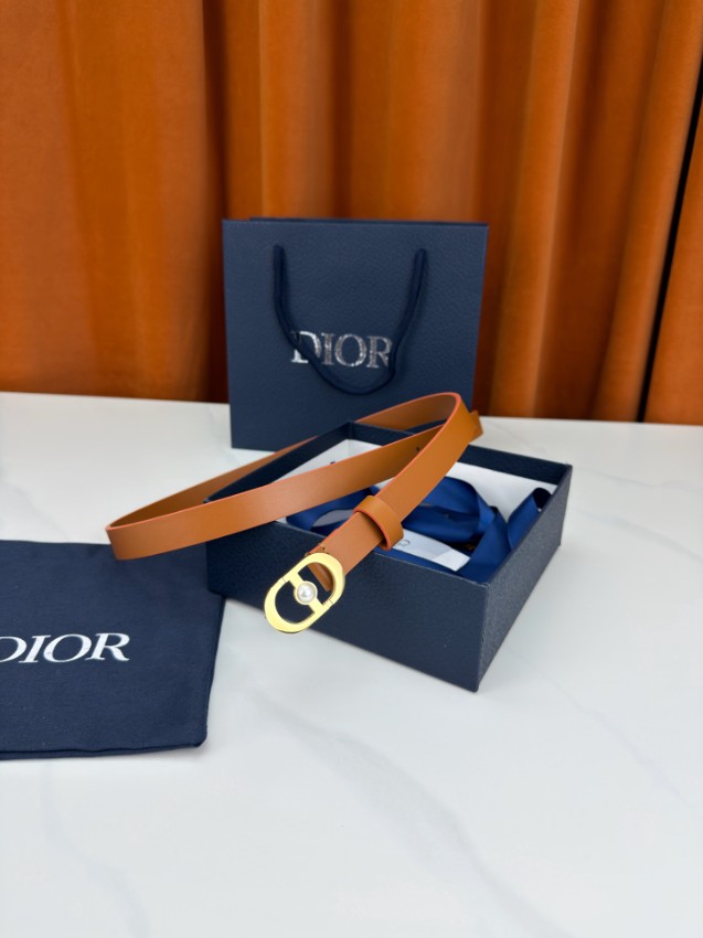 ディオール 格安 CDロゴスリムレザーベルト オレンジカラー金具仕様 即納対応_4