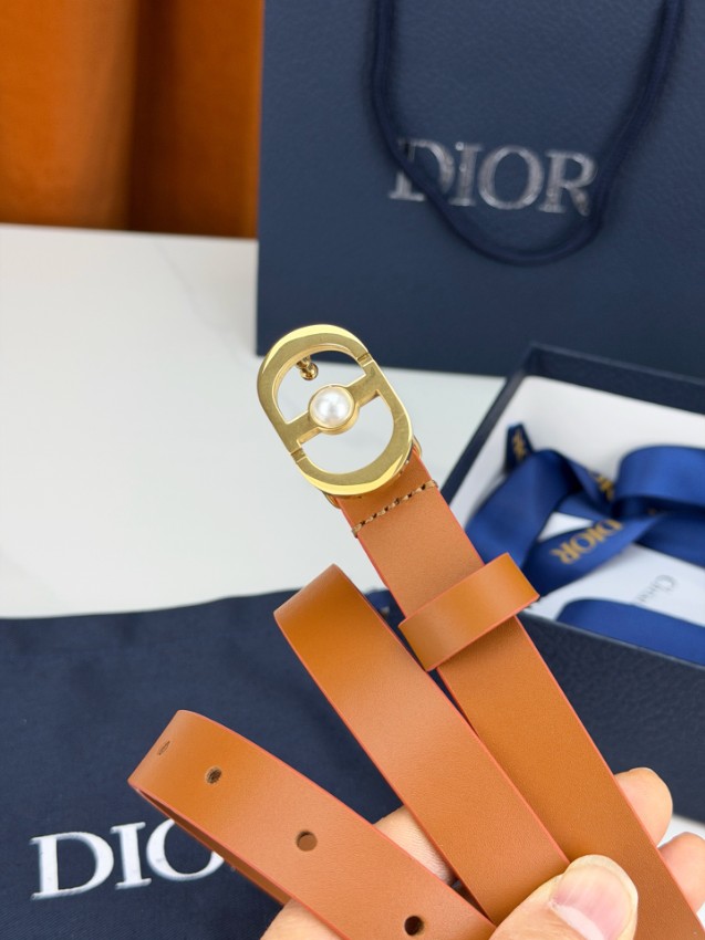 ディオール 格安 CDロゴスリムレザーベルト オレンジカラー金具仕様 即納対応_3
