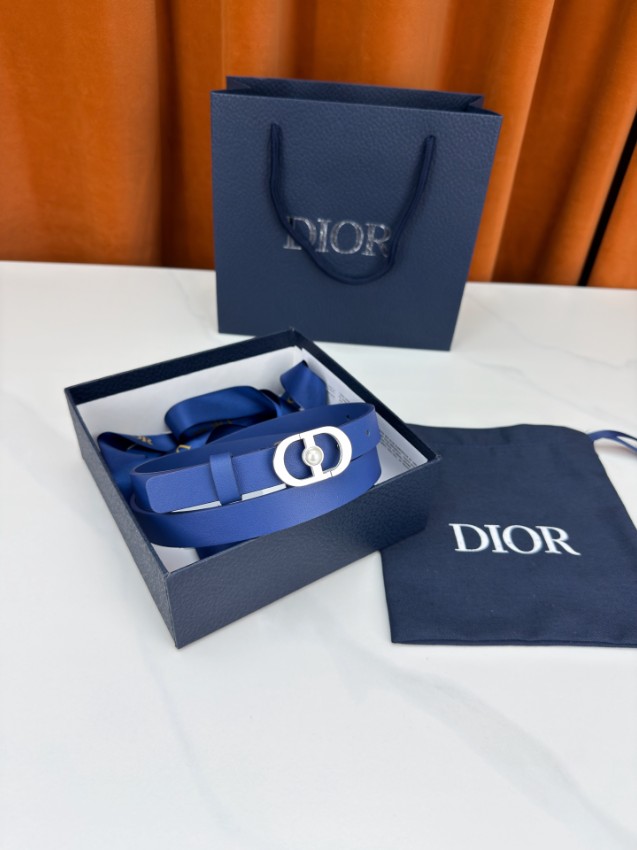 ディオール 本物級コピー CDロゴスリムレザーベルト ブルーカラー仕様 精密ディテール_3