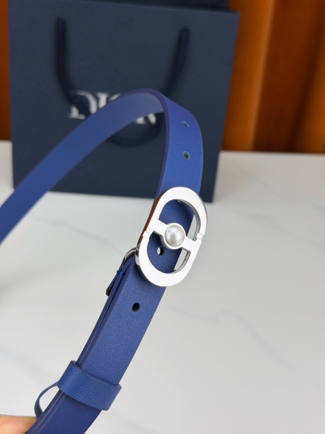 ディオール 本物級コピー CDロゴスリムレザーベルト ブルーカラー仕様 精密ディテール_2