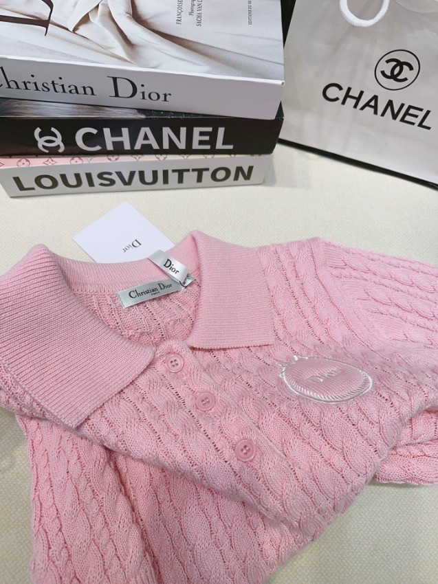 ディオール スーパーコピー ニットポロトップス ケーブル編みデザイン 夏服_2