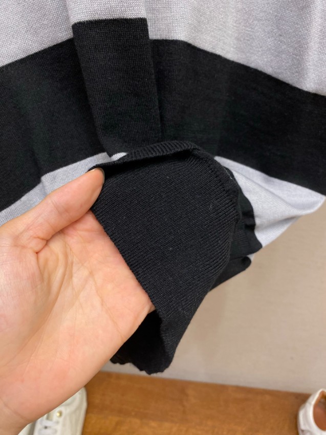 ディオール n級 ボーダーニットトップス 半袖デザイン シンプルデザイン_6