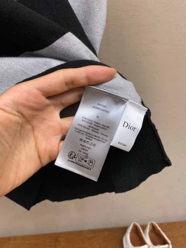 ディオール n級 ボーダーニットトップス 半袖デザイン シンプルデザイン_7
