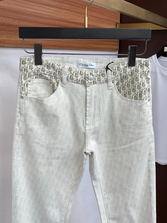 ディオール ブランド コピー デニムパンツ モノグラム切替デザイン 上質感 定番_3