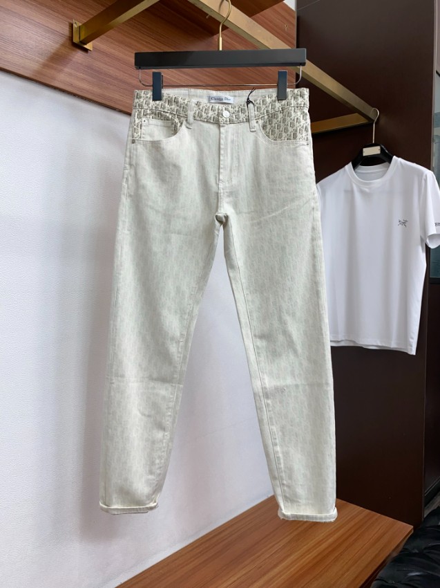 ディオール ブランド コピー デニムパンツ モノグラム切替デザイン 上質感 定番_1