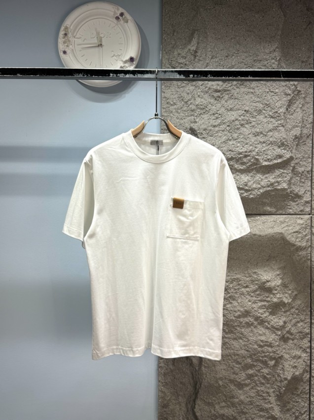 ディオール スーパーコピー 半袖Tシャツ レザーパッチポケットデザイン シンプルスタイル 発送保証_1