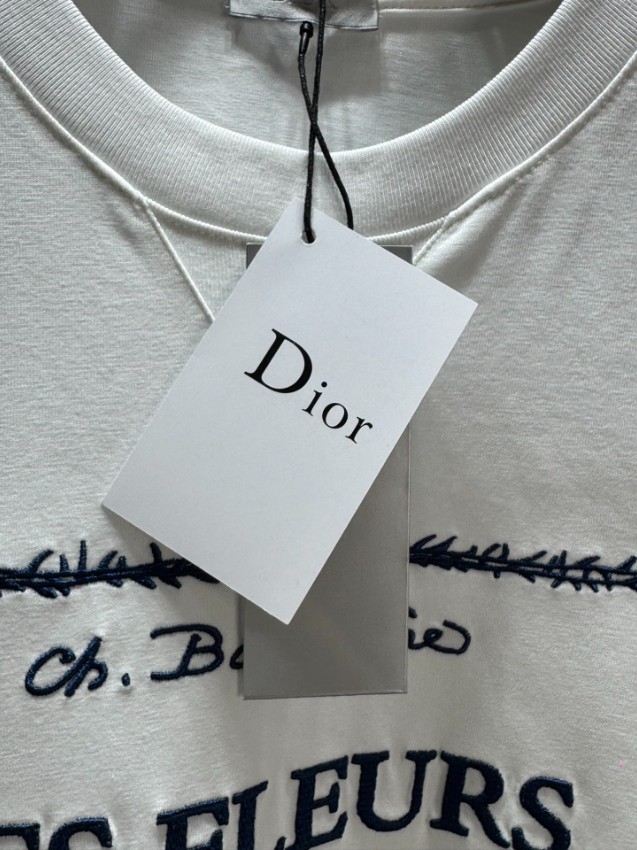 ディオール ブランド コピー 半袖Tシャツ フロントグラフィックデザイン アートプリント 上質感_4