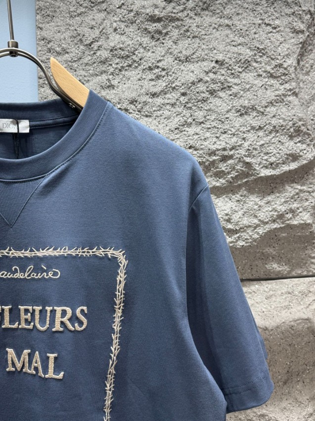 ディオール n級 半袖Tシャツ フロント刺繍グラフィックデザイン アートスタイル 精密ディテール_3