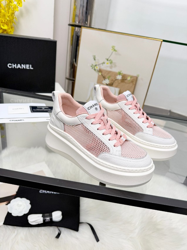 シャネル 格安 厚底スニーカー メッシュ切替デザイン 口コミ多数_3