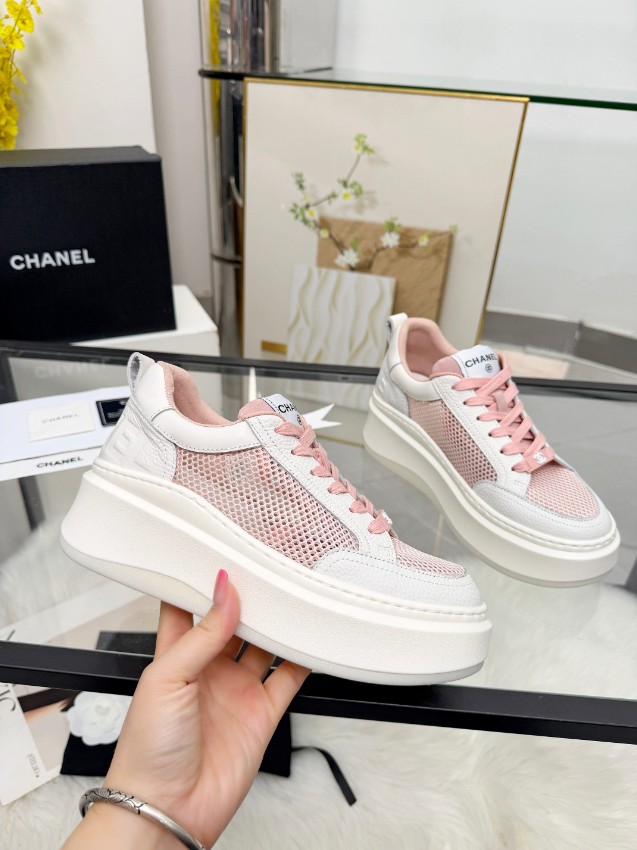シャネル 格安 厚底スニーカー メッシュ切替デザイン 口コミ多数_4