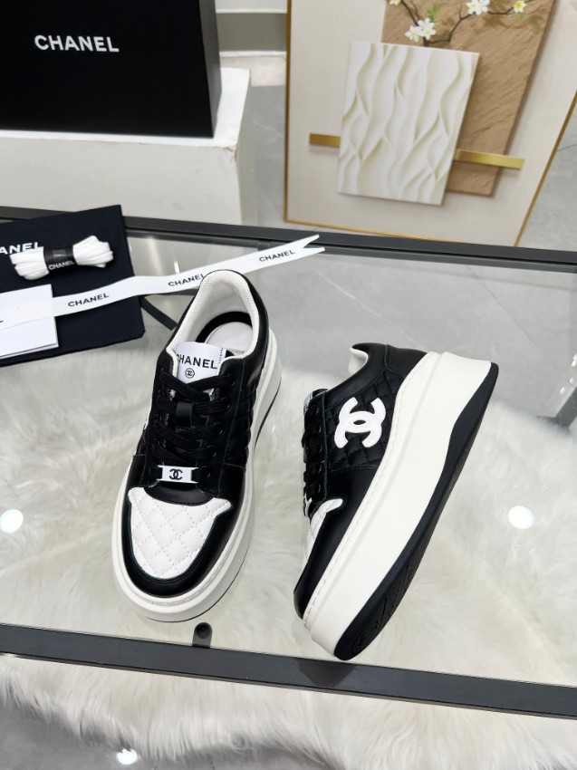 シャネル ブランド コピー 厚底スニーカー キルティング切替デザイン 実店舗運営_3